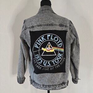 Pink Floyd Faded Black Jean Jacket